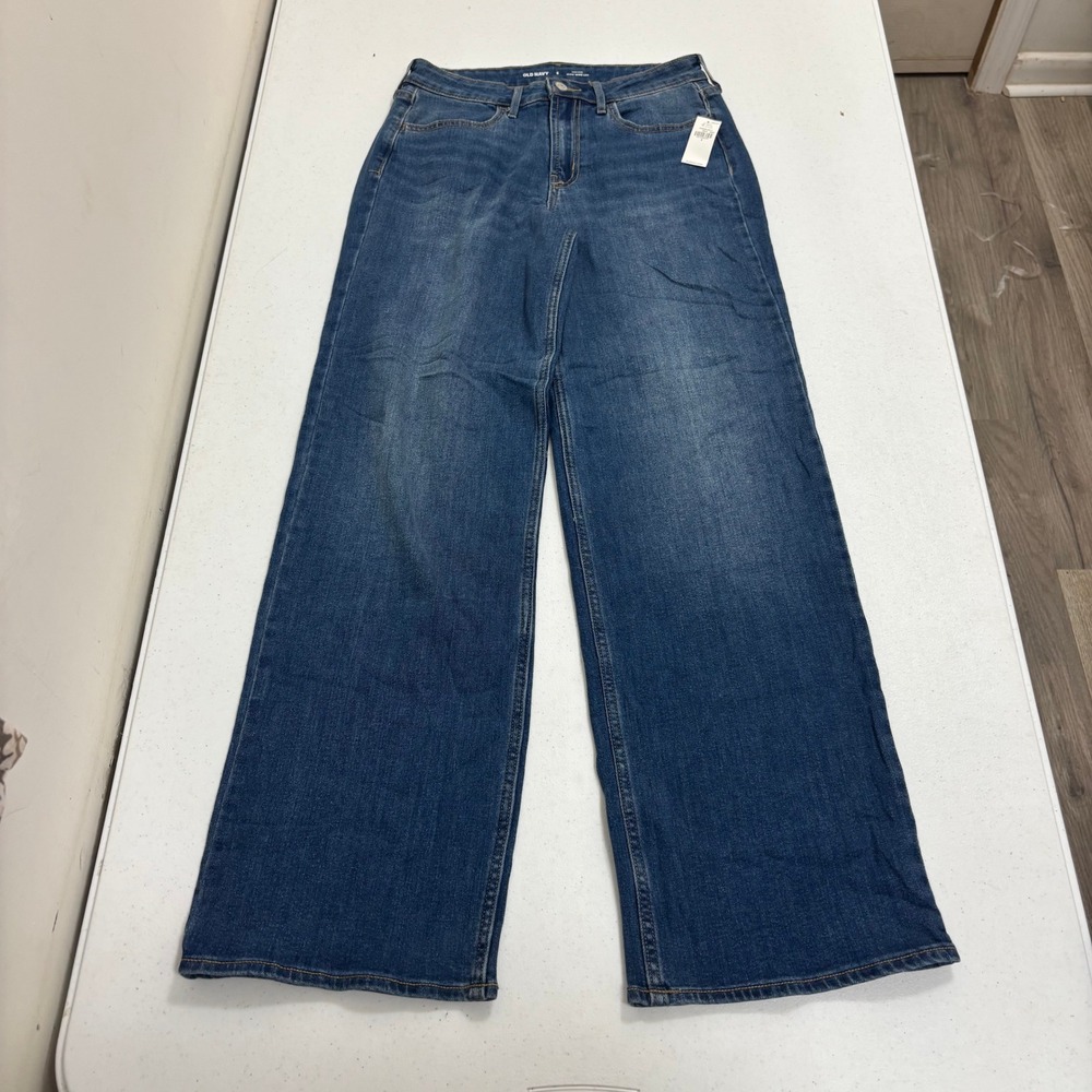 Old Navy Wow Wide Leg High Rise Jeans Medium Wash Size 6 NWT